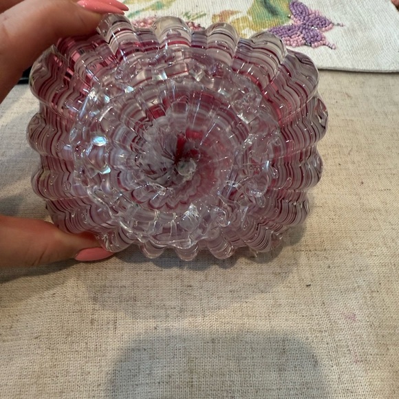 Elegant Cranberry Glass Bowl - Picture 3 of 5
